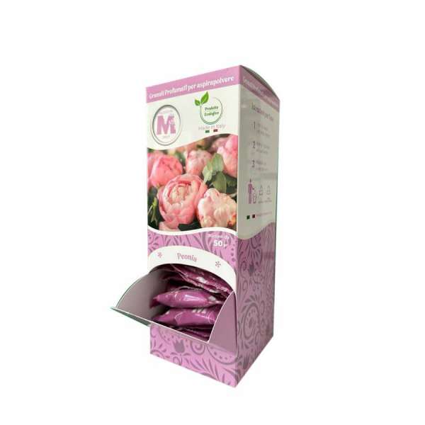 ESPOSITORE GRANULI PROFUMATI "PEONIA" 25PZ DA 50GR