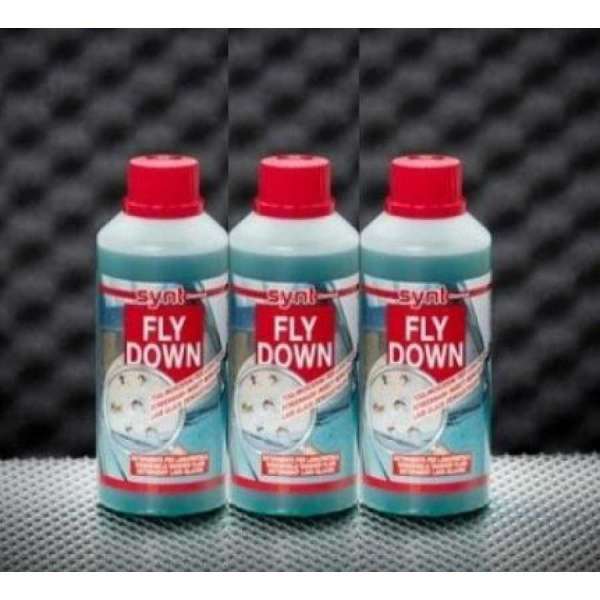 KIT 3 PEZZI Flacone detergente FLY DOWN 250 ml liquido per tergicristalli Synt Chemical